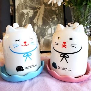 Porcelain Kitty Cups